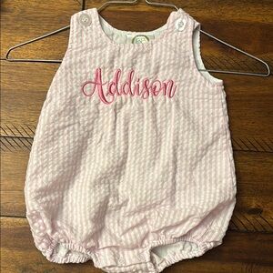 Pink Striped Baby Romper